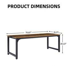 Computer Table Large Office Desk Game Table Writing Desk Workbench Various Sizes Available Home Office Study Modern Simple Wooden Table Thigh Space Metal Frame Rustic