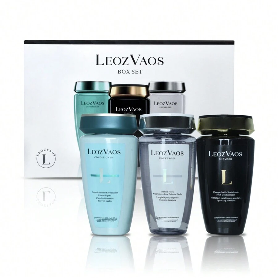 Kit De Champú, Acondicionador Y Gel De Baño,EozVAoS Esencia Floral Rejuvenecedora Baño de Jabón,Champú Loción Revitalizante Multi-Condicion,Acondicionador Revitalizante Rebote Ligero,Contenido neto: 250ml+250ml+250ml