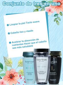 Kit De Champú, Acondicionador Y Gel De Baño,EozVAoS Esencia Floral Rejuvenecedora Baño de Jabón,Champú Loción Revitalizante Multi-Condicion,Acondicionador Revitalizante Rebote Ligero,Contenido neto: 250ml+250ml+250ml