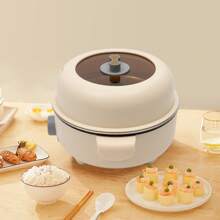Futchoy Futchoy 2.2L Casserole électrique Hot Pot avec Cuiseur vapeur Marmite électrique avec fonction de maintien au chaud Casserole à soupe rapide portable Cuiseur antiadhésif pour la maison, les bureaux, le dortoir, les voyages, Kaki