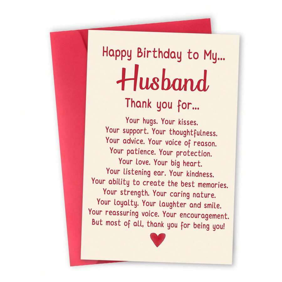Romantic Birthday Card Gift For Husband, Unique Husband Birthday Card ...