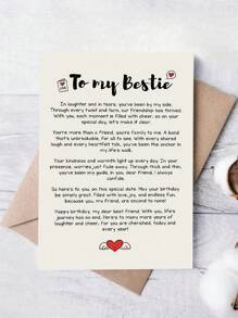 Tarjeta de felicitación de cumpleaños de alta calidad - 1 pieza con mensaje conmovedor para el/la mejor amigo(a) - con sobre, poesía reflexiva y diseño de amor con alas