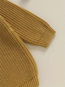 Suéter para bebé niño con bordado de letras, cuello redondo, manga larga, ropa de otoño para niño pequeño, jerséis, tops - Amarillo - Ver 6