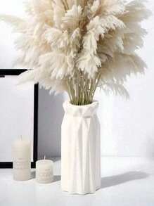 1pc Plastic Vase, Nordic Style Vase, Minimalist Decor Vase, Ceramic-Like Vase, Flower Vase, Shatterproof Vase, Flower Container, Dry Flower Vase, Flower Pot, Flower Basket, Wedding Bedroom Home Decor Vase Gifts Birthday Graduation