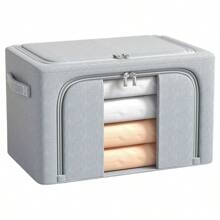 Foldable Large Capacity Clothing Cabinet Storage Box Large Opening Visualization Dustproof Moisture-Proof Storage Convenient Toy Sundries Storage Household - Gray 72L - View 5