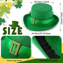 帕特里克节高顶礼帽，丘比特服装妖精帽绿色帽子带扣男女成人圣帕特里克节爱尔兰派对配饰游行绿帽子，舞会帽，派对装饰帽，派对 COS 道具 - 彩色 - 查看 4