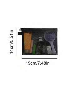 极简主义专业化妆盒大容量化妆包，带两个可拆卸隔层，便携式化妆包带手柄，防水化妆收纳盒，带拉链可调节支撑带，适合旅行活动，专业化妆师必备（可拆卸隔层随机发货）化妆包返校用品 - 黑色 - 查看 10