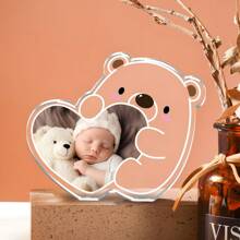 1 pieza Placa de oso de peluche personalizada con amor - Ornamento personalizado de acrílico para anuncio de embarazo, calidez familiar y arte romántico, ideal para revelar a un bebé, Día de San Valentín, Día de la Madre, regalo de cumpleaños, decoración del hogar para regalos para padres en espera, Graduación, Multifuncional, regalo ideal para ella, novio, papá, novia, mamá, familia, amigos, salón de té, hogar, jardín, oficina, para aniversarios, para el Día de San Valentín, para el Día de la Madre, para los cumpleaños, para el Día del Padre, para la graduación, para bodas, para el día del hogar.