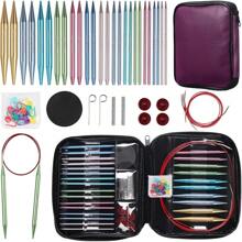 Ruidi 13 Pairs Of Interchangeable Circular Knitting Needles Set - mặc định - Xem 1