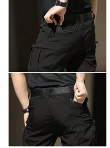 Multi-Pocket Military Tactical Pants For Men - Black - View 11