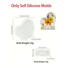 2pcs Photo Display Resin Molds Photo Frame Mold Heart Rectangle Shape Silicone Picture Mold DIY Personalized Photo Silicone Tool For Crafts Table Home Decor Making Souvenir Handmade Crafts