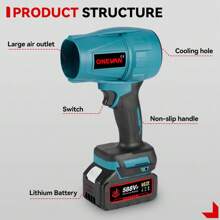 ONEVAN Souffleur Turbo électrique, ventilateur à Jet sans balais, ensemble d'outils de soufflage de poussière portatif pour sèche-voiture violent 200 M/S, 1500 W