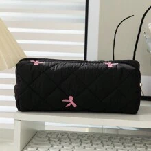 1pc Bowknot Decor Large Capacity Student Pencil Case, Ditsy Floral Pattern Desk Storage Pouch, Portable Stationery Organizer,Pencil Pouch,School Bag - Multicolor - View 8