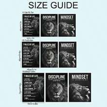 3 幅可选画框动物狮子王帆布画海报印刷品，适合家庭办公室、客厅、卧室的励志励志墙贴 - 艺术装饰，经典、现代风格，动物印花主题，室内装饰 - 彩色 - 查看 5