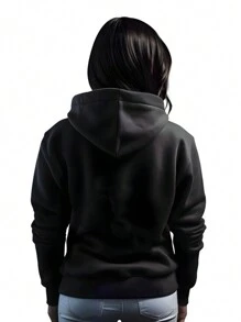 sudadera kpop moda army  kpop idol capucha cerrada adulto regalo amor amistad moda unisex sudadera negra basica - Negro - Ver 2