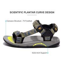 CAMEL CROWN Men's Waterproof Hiking Sandals, With Arch Support, Open Toe Design, Comfortable Outdoor Beach Water Sports Sandals For Summer - Army Green - View 3