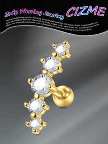 CIZME 1 件 16g 软骨耳钉耳屏耳钉软骨穿孔首饰前耳钉耳钉车耳甲海螺不锈钢穿孔首饰，不锈钢耳钉男女款向日葵月亮花星蝴蝶心叶蛇心 CZ 16G 软骨耳环套装螺丝后耳环耳钉穿孔首饰，16G 软骨耳环不锈钢耳钉球背软骨耳钉海螺穿孔首饰女士