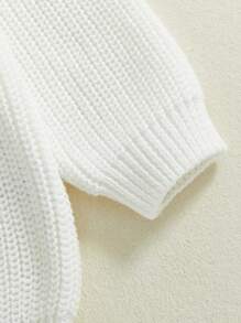 Baby Girl Birthday Sweater Floral Letter Embroidery Long Sleeve Round Neck Knitwear Pullover