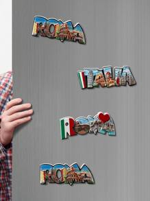 1 pièce Autocollant décoratif magnétique peint en lettres 3D, aimant de réfrigérateur vintage, patch magnétique créatif, décoration pour la maison