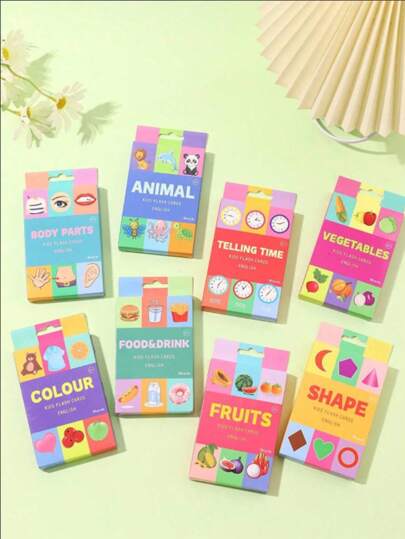 36 piezas de tarjetas de aprendizaje temprano - letras, animales, frutas, colores, partes del Body, tarjetas visuales de palabras para la educación temprana de niños pequeños