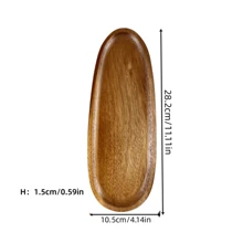 1 Vassoio in legno di acacia per alimenti, spuntino, bevande, sushi, bistecca, pizza, dessert, torte e pane. Utilizzato come vassoio per colazione, vassoio per il caffè, vassoio per il tè, forniture per la cucina di casa, cucina, regali per il rientro a scuola - Giallo - Visualizzare 8
