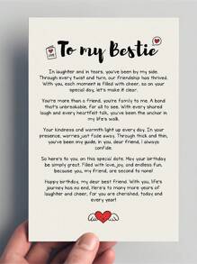 Tarjeta de felicitación de cumpleaños de alta calidad - 1 pieza con mensaje conmovedor para el/la mejor amigo(a) - con sobre, poesía reflexiva y diseño de amor con alas