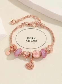 时尚心形和雪花吊坠优雅手链多功能珠宝配饰 - 彩色 - 查看 4