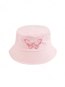 1 件儿童春夏渔夫帽，多种图案可选，如独角兽、蝴蝶结、心形、蝴蝶，可爱时尚的儿童帽子，适合休闲、户外、通勤、旅行，是送给孩子的理想礼物，透气防晒渔夫帽，带有情人节元素