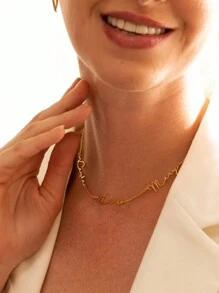 个性化，个性化多名字项链，定制家庭项链，送给妈妈的礼物，带有孩子名字的珠宝，送给她的个性化礼物，送给妻子的情人节礼物 - 彩色 - 查看 8