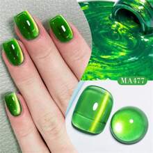 MEET ACROSS 绿玉果冻猫磁性凝胶抛光可浸泡 UV LED 春夏清漆半永久性指甲艺术用于修甲设计圣帕特里克节