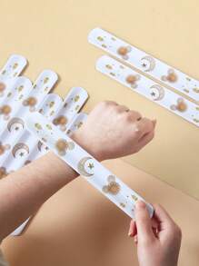 12 件斋月腕带，白金星星月亮灯笼装饰派对按扣手链，拍腕带散装手链适用于开斋节派对用品斋月卡里姆装饰 - 齋戒月主題 - 查看 1