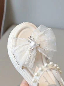 1 Pair Cartoon Rhinestone Princess Sandals For Girls, Toddler To Little Kid Open-Toe Summer Beach Shoes, Soft Sole, 2025 New