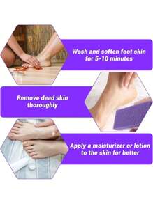 Exfoliate Feet Pedicure Handle Pumice Stone Scraper Foot File Dead Hard Rough Dry Skin Scrub Callus Remover Manual Cracked Heels