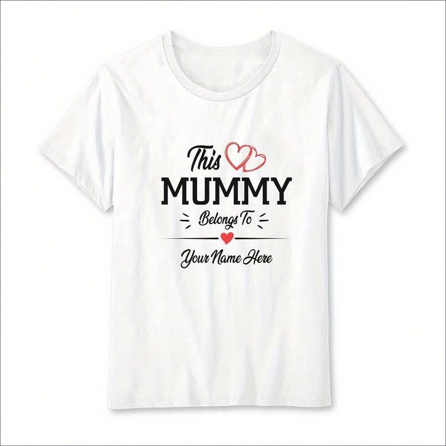 Personalised THIS MUMMY BELONG TO T Shirt Mothers Day Mommy Gift Women Tee Shirt - White - View 1