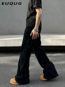 Blugi retro largi pentru bărbați, versatil, casual cu picior lat, potriviti pentru toate anotimpurile