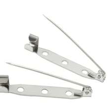 100pcs Metal Brooch Backs, 1 Inch/2.5cm Silver Pin Style Clutch Backs, Used For Making Corsages, Name Tags, Badges, Jewelry Making And DIY Crafts - Silver - View 9