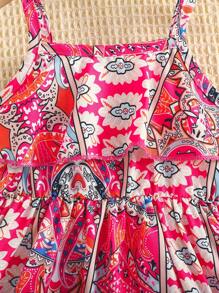 Vestido estilo casual con tirantes para niña con estampado floral, para el verano