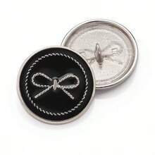 10 Peças Botões de Metal de Alta Qualidade com Laço, Botões Decorativos Versáteis para Jaquetas, Blusas, Vestidos, Suéteres de Mulheres, Aprimorando o Estilo Geral da Roupa com Detalhes Requintados