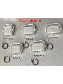 可爱防摔创意支架透明耳机保护套，兼容 1/2/3/4 Pro 3，软壳兼容 2 Pro，带锁防丢保护套 - 無色 - 查看 6