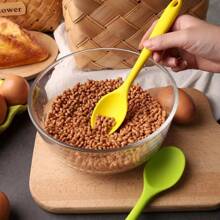 1/5 piezas Cucharas de silicona, resistentes al calor, espátulas metálicas antiadherentes, herramientas para cocinar, mezclar y hornear, juego de utensilios de cocina - Rojo - Ver 4