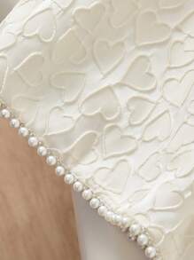 Young Girl Princess Pearl Trim Dress, Elegant Party Princess Dress, Lovely Birthday Gift, Summer Holiday Dress For Girls - Beige - View 4