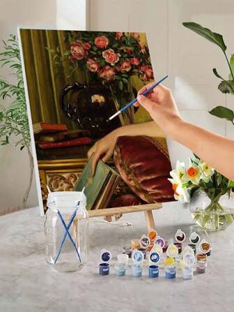 Vintage elegant DIY digital oljemålningsset, 1 del, noggrant utformad oljemålning, visa upp din personliga med färger, släpp lös kreativiteten, ingen målningsgrund krävs, skapa vackert konstverk, välj en oljemålning för att dekorera ditt utrymme, lindra stress, slappna av ditt sinne, upplev konstens kraft, 40*50 cm