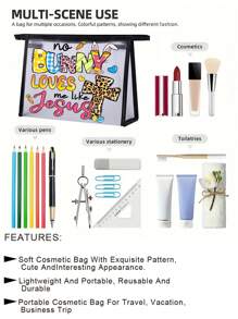 1 Pieza, Bolsa de Maquillaje para Mujer, Bolsa de Almacenamiento de Viaje, Monedero, Bolsa de Playa, Regalo Vacacional, Para Obsequiar a Amigos, Vibras Bohemias