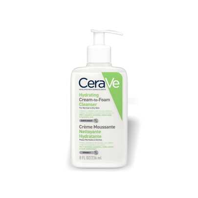 CeraVe Hydrating Cream-To-Foam Cleanser With Amino Acids For Normal To Dry Skin 236ml