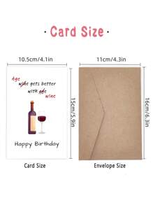 Tarjeta de cumpleaños divertida con tema de vino - 'La edad mejora con el vino' - regalo perfecto para familiares, amigos y seres queridos