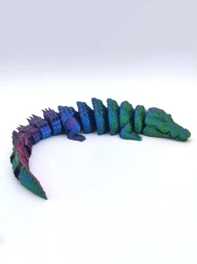 3D Printed Crocodile Model With Articulated Joints, Animal Model Collectible Toy, Home Decor Table Ornament, Room Decor - Multicolor - View 13