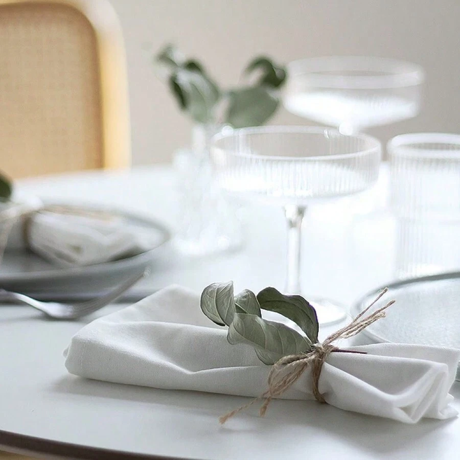 1/6/10pcs Soft White Dining Table Napkin Covers - White - View 1
