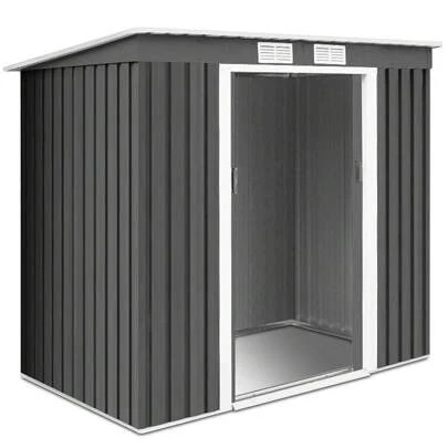 7FT X 4FT Outdoor Storage Shed Large Tool Utility Storage House With Sliding Door