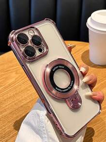 3D New Transparent Anti-Drop TPU Phone Case + Circular Magnetic Holder, Suitable For IPhone 16, Galaxy A04E-A54, S10-S25 Ultra, Note 20, Redmi Note 7/8-13, Redmi 9/10/12/13C, OPPO, MOTO, Honor, HW, Realme, Reno 7 Waterproof Shockproof Scratch Resistant