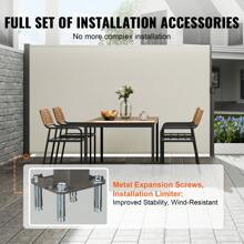 KFFKFF Retractable Side Awning Outdoor Privacy Screen Dimensions Include 79''x 236'' 71''x 138'' 79''x 118'' 79''x 236'' 71''x 118'' 63''x 118'' 71' 'x 138'' 79''x 118'' 180g Polyester Water-Proof Retractable Patio Screen UV 30+ Room Divider Wind Screen For Patio Backyard Balcony Beige Or Gray